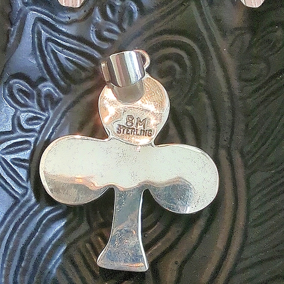 Galaxy Native American Inlay Natural Gemstone Sterling Silver Pendant - Picture 4 of 8